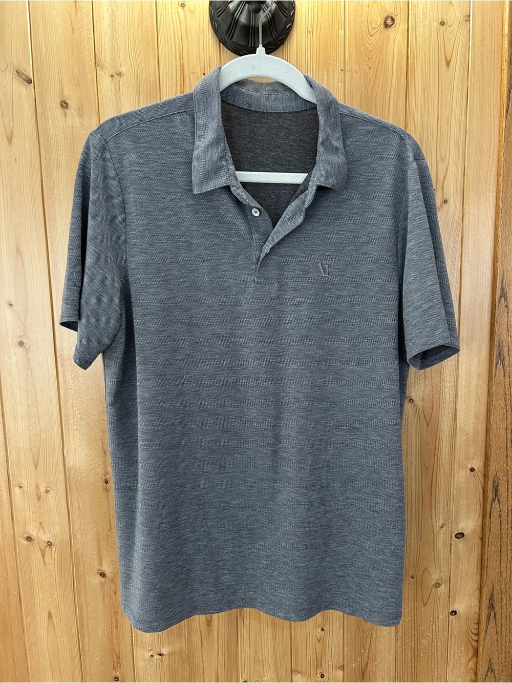 Mens Vuori Knit Twill Polo Heather Gray Size Medium